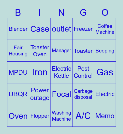 Yardi Bingo Card