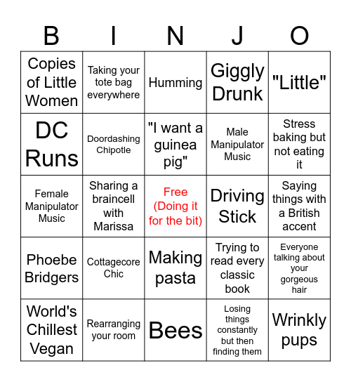 Bing-Jo Bingo Card