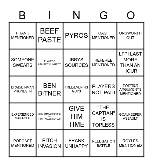 LFPI/IBBY BINGO CARD Bingo Card
