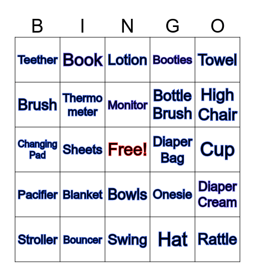 Baby Moser Bingo Card
