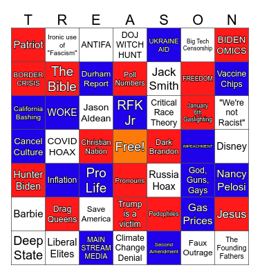 2024 Republican Debates Bingo Card
