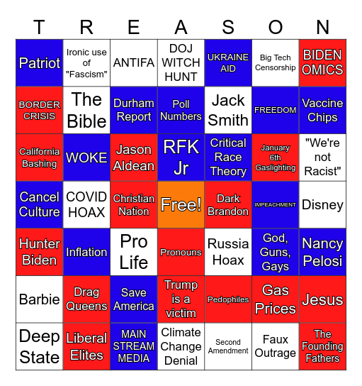 2024 Republican Debates Bingo Card