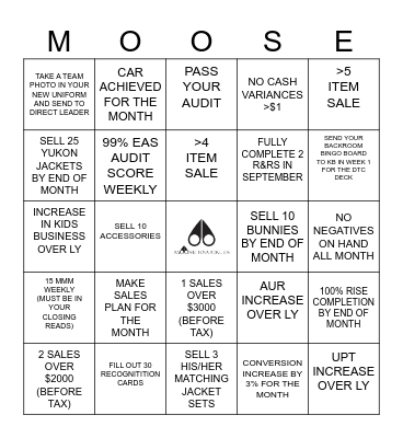 BTS MOOSE BINGO Card