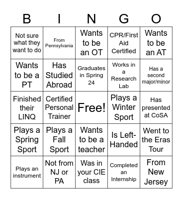 HEP Bingo Card