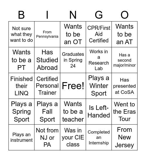 HEP Bingo Card