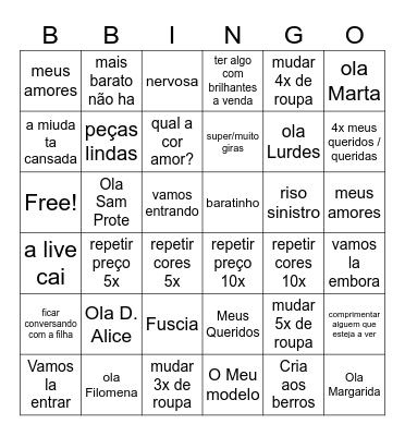 Live 4DTO Bingo Card