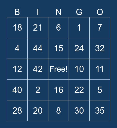 Dempsey & Siders Wacky Wednesday! Bingo Card