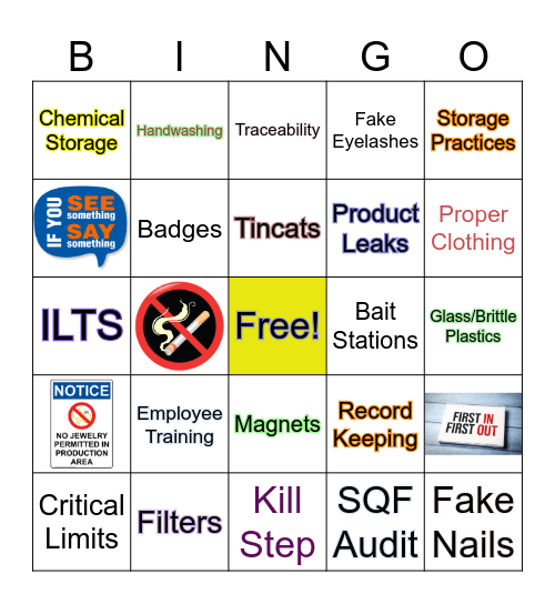 Soy Division Food Safety Culture Bingo Card