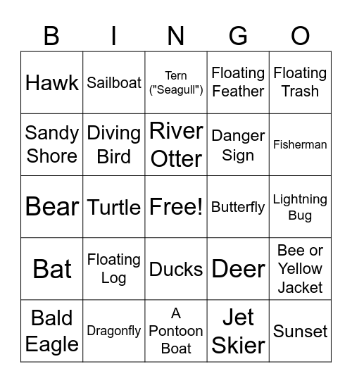 Connecticut River Bingo Card
