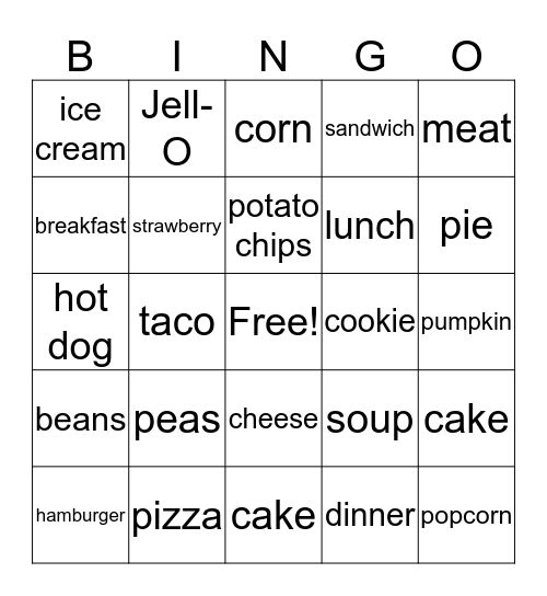 Food: Our Bodies' Fuel Bingo Card
