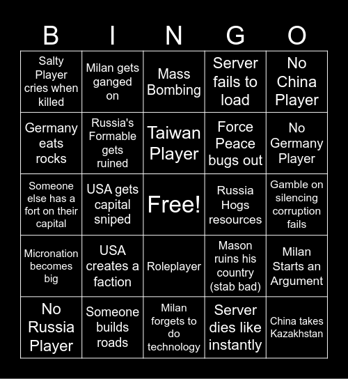 QWOPQWOPQWOP RONGLE BINGO!!! Bingo Card