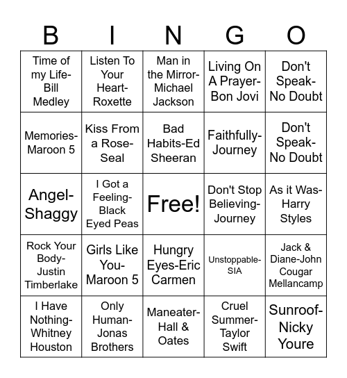 Magic 101.9 BINGO Card