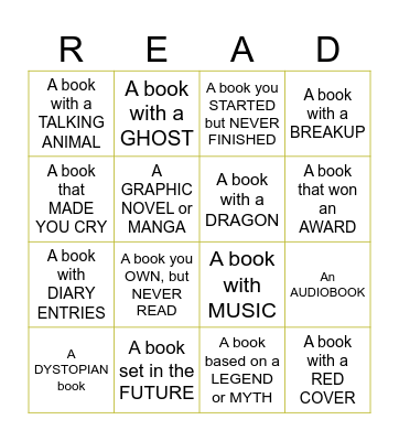 Library Challenge Bingo Card