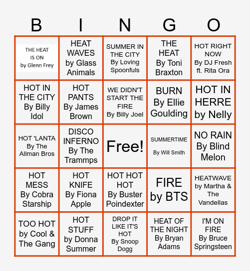 HOT BINGO Card