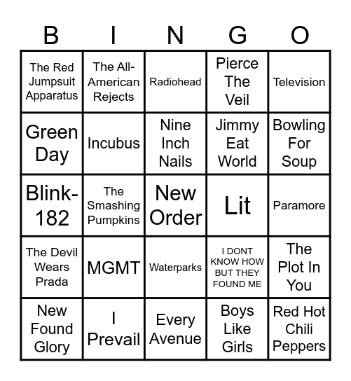 Alternative Bingo Card