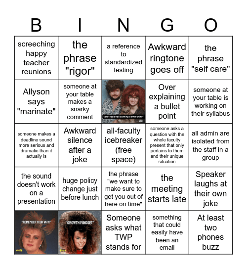 Back-to-School Bingo Card