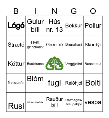 Útibingó Bingo Card