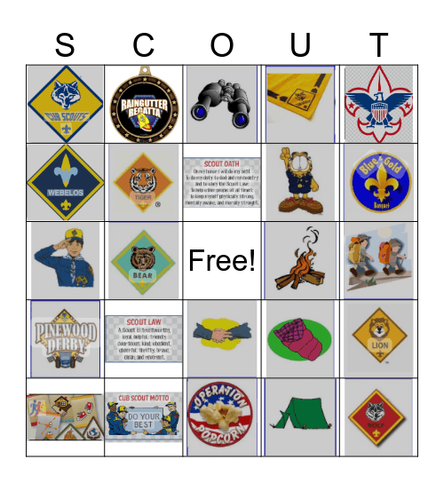 Pack 459 Scout Bingo Card