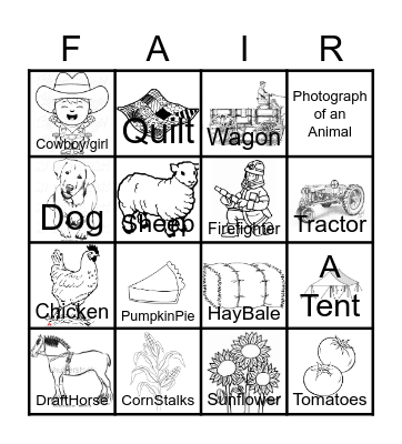 Beaver Valley Fall Fair Hunt Bingo Card