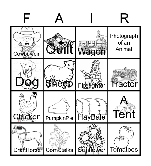 Beaver Valley Fall Fair Hunt Bingo Card