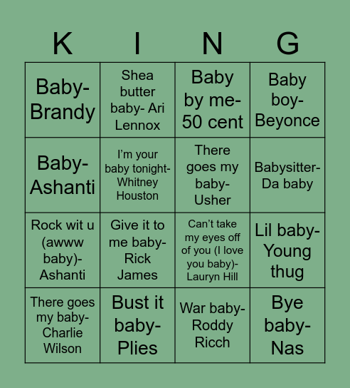 BABY BINGO Card