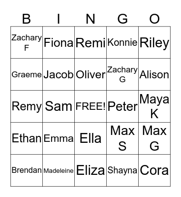 2nd Grade Valentine's Day Bingo Card