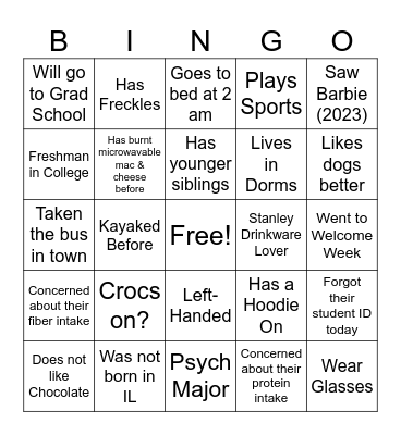 People Bingo Card