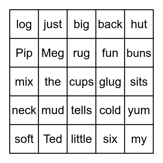 Stage Four: A Mud Picnic Bingo Card