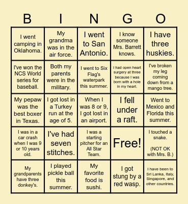 Mingle Bingo - AVID I Bingo Card