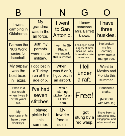 Mingle Bingo - AVID I Bingo Card
