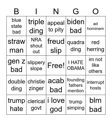 america smack down Bingo Card