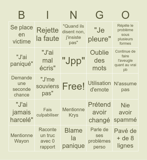 OwO Bingo Card