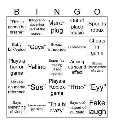 Lankybox bingo Card
