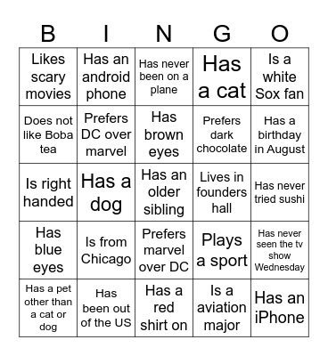 Cornerstone Bingo Card