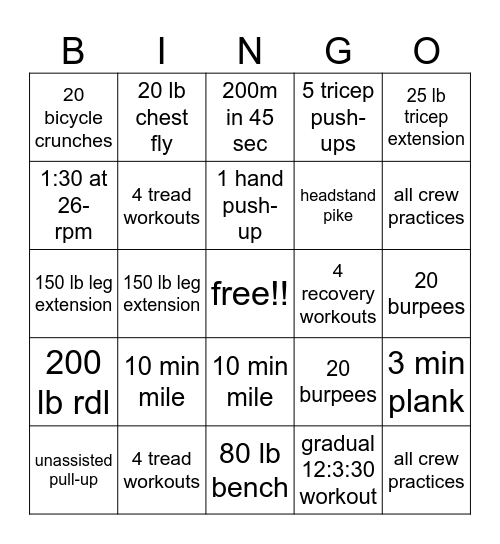 september Bingo Card