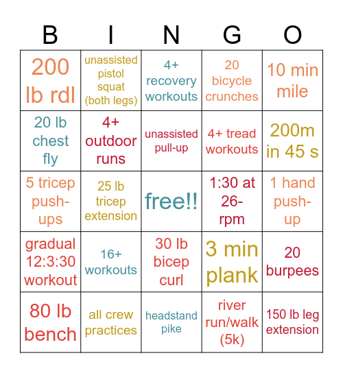 SWOLLTEMBER Bingo Card