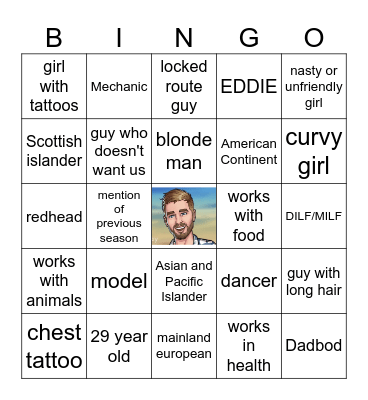 Love Island Season 7 Bingo Card