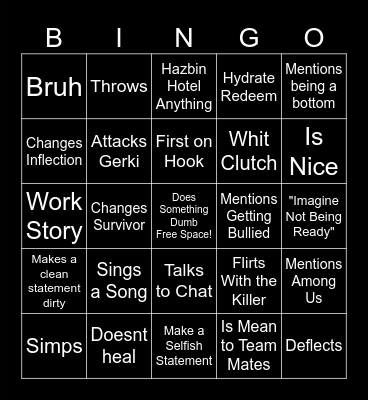 Whittles Bingo Card