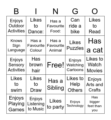 Human Bingo Card