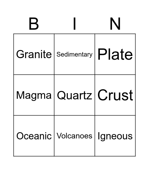 Earth Forces bingo! Bingo Card
