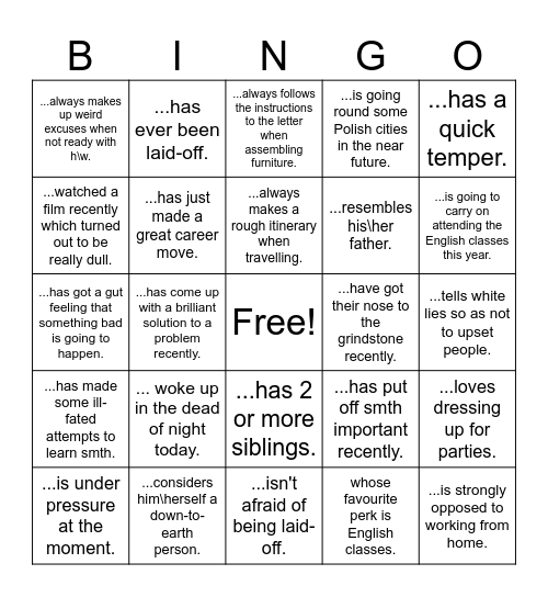 Word Challenge. Find someone who ... Bingo Card