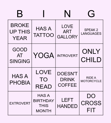 FIND SOMEONE WHO... Bingo Card