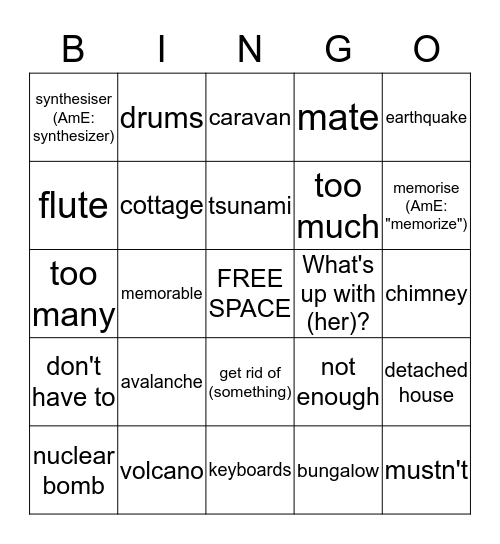 Module 3 Review Bingo Card