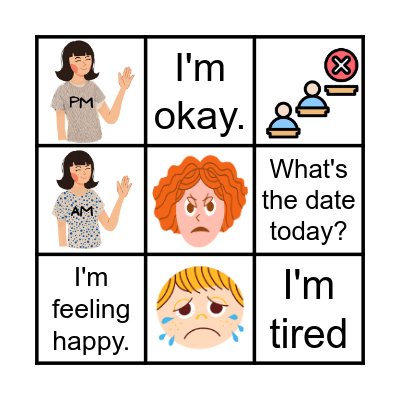 Greetings and Feelings Bingo Card