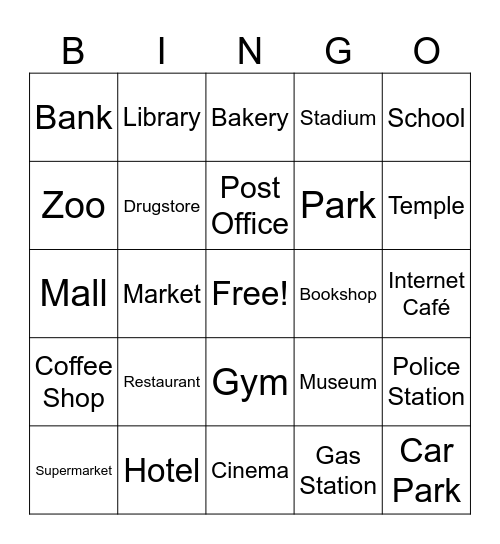 In The City Bingo Card