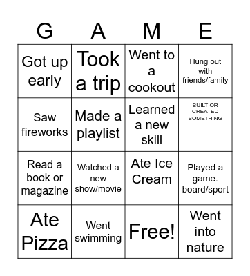 Human Bingo Card