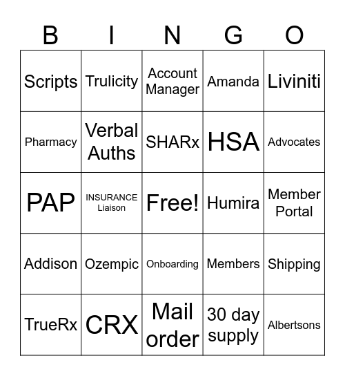 SHARx BINGO Card