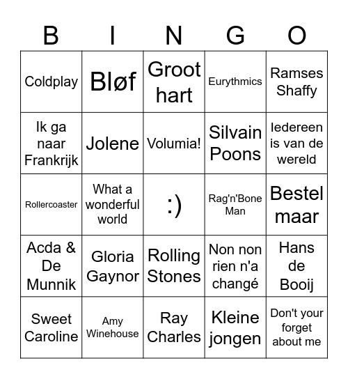 Tuinfeestje Henry en Ineke Bingo Card