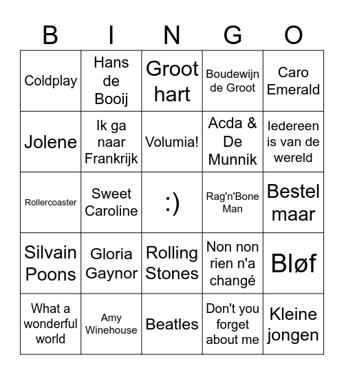 Tuinfeestje Henry en Ineke Bingo Card