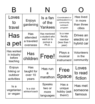 BINGO Card
